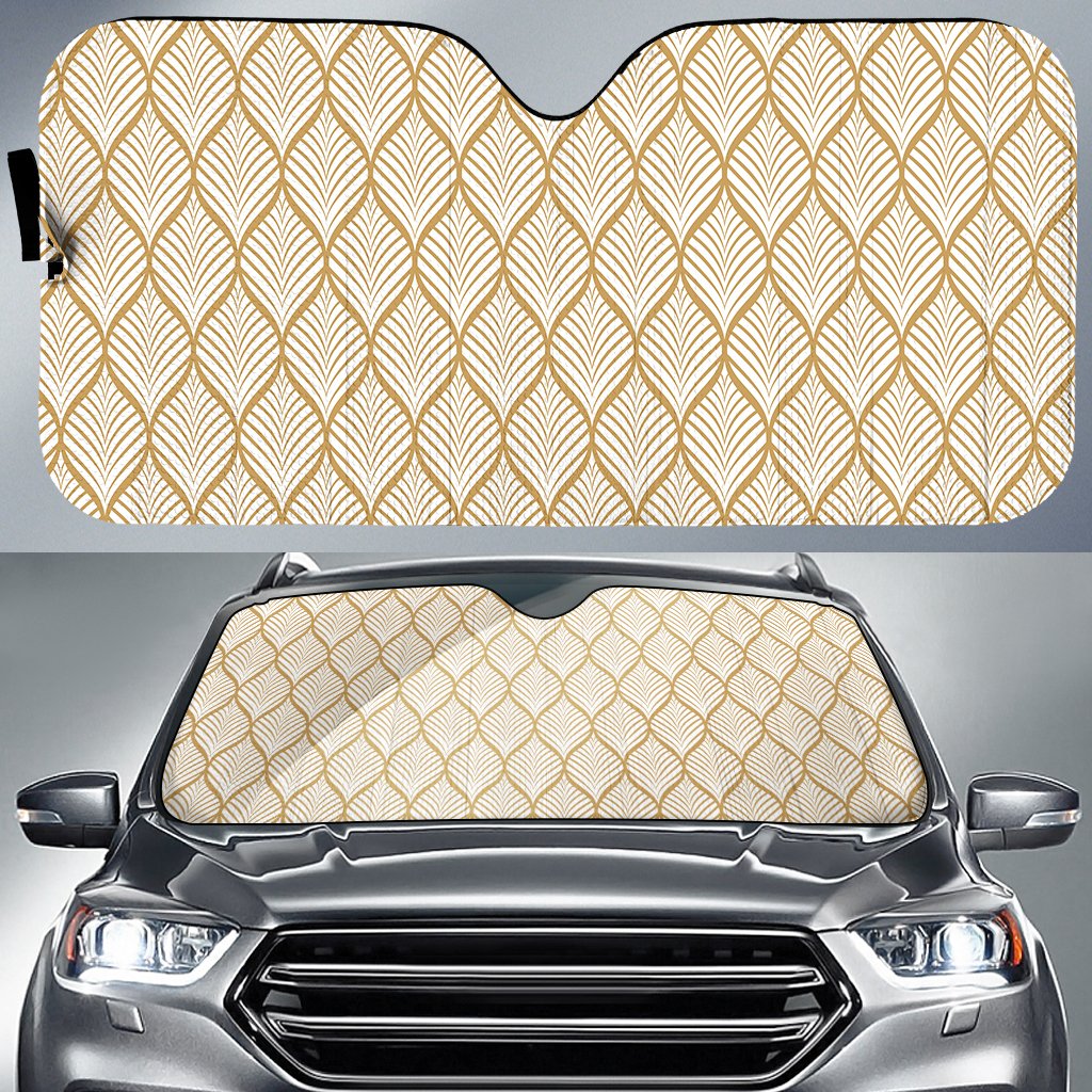 Hawaii Leaves Seamless Pattern Hawaii Car Sun Shade Auto Sun Shade Universal Fit White - Polynesian Pride