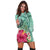 Hawaii Manta Ray Tropical Hibiscus Plumeria Hoodie Dress - AH - Polynesian Pride