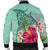 Hawaii Manta Ray Tropical Hibiscus Plumeria Bomber Jacket - AH - Polynesian Pride