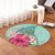 Hawaii Manta Ray Tropical Hibiscus Plumeria Round Carpet - AH - Polynesian Pride