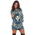 Hawaii Map Classic Floral Hoodie Dress Blue - AH - Polynesian Pride