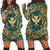 Hawaii Map Classic Floral Hoodie Dress Green - AH Black - Polynesian Pride