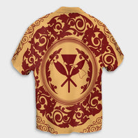 Hawaii Couple Outfits Hawaii Matching Dress and Hawaiian Shirt Hawaii Map Classic Floral Red - Polynesian Pride