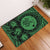 Hawaii Map Honu Hibiscus Polynesian Door Mat Green AH Door Mat Green - Polynesian Pride