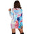 Hawaii Map Kanaka Hibiscus Polynesian Turtle Swimming Hoodie Dress - Sweet Dream Style - AH - Polynesian Pride