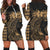 Hawaii Map Kanaka Polynesian Hula Girl Hoodie Dress Gold - AH - J5R Black - Polynesian Pride