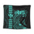 Hawaii Map Kanaka Polynesian Hula Girl Tapestry Turquoise - AH - J5C Wall Tapestry Black - Polynesian Pride