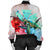 Hawaii Map Kanaka Sea Turtle Hibiscus Bomber Jacket - AH - Blue Pink - Polynesian Pride