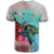 Hawaii Map Kanaka Sea Turtle Hibiscus T Shirt Blue Pink - Polynesian Pride