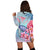 Hawaii Map Kanaka Turtle Galaxy Night Plumeria Hibiscus Hoodie Dress - AH - Polynesian Pride