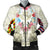 Hawaii Map Kanaka Two Men Holding Flag Bomber Jacket Beige - AH Black - Polynesian Pride