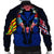 Hawaii Map Kanaka Two Men Holding Flag Bomber Jacket Blue - AH - Polynesian Pride