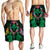 Hawaii Map Kanaka Two Men Holding Flag Men's Shorts Green - AH - Polynesian Pride