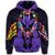 Hawaiian Map Kanaka Two Men Holding Flag Hoodie Purple - Polynesian Pride