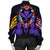 Hawaii Map Kanaka Two Men Holding Flag Bomber Jacket Purple - AH - Polynesian Pride