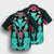 Hawaii Map Kanaka Two Men Holding Flag Hawaiian Shirt Turquoise - AH - Polynesian Pride