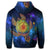 Hawaii Map Turtle Galaxy Hoodie Blue - Polynesian Pride