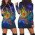 Hawaii Map Turtle Galaxy Hoodie Dress - AH - Blue Black - Polynesian Pride