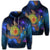 Hawaii Map Turtle Galaxy Hoodie Blue Unisex Art - Polynesian Pride