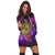 Hawaii Map Turtle Galaxy Hoodie Dress - AH - Purple - Polynesian Pride