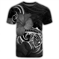 Hawaii Map Turtle Hibiscus Divise Polynesian T Shirt - Polynesian Pride
