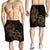 Hawaii Map Turtle Hibiscus Divise Polynesian Men's Shorts Gold - AH - Polynesian Pride