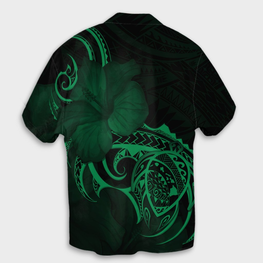 Hawaii Map Turtle Hibiscus Divise Polynesian Hawaiian Shirt Green - AH - Polynesian Pride