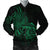 Hawaii Map Turtle Hibiscus Divise Polynesian Bomber Jacket Green - AH Black Unisex - Polynesian Pride