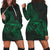 Hawaii Map Turtle Hibiscus Divise Polynesian Hoodie Dress Green - AH Black - Polynesian Pride