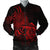 Hawaii Map Turtle Hibiscus Divise Polynesian Bomber Jacket Red - AH Black Unisex - Polynesian Pride