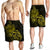 Hawaii Map Turtle Hibiscus Divise Polynesian Men's Shorts Yellow - AH - Polynesian Pride