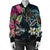 Hawaii Map Turtle Swimming Hibiscus Plumeria Moana Bomber Jacket - AH - Polynesian Pride