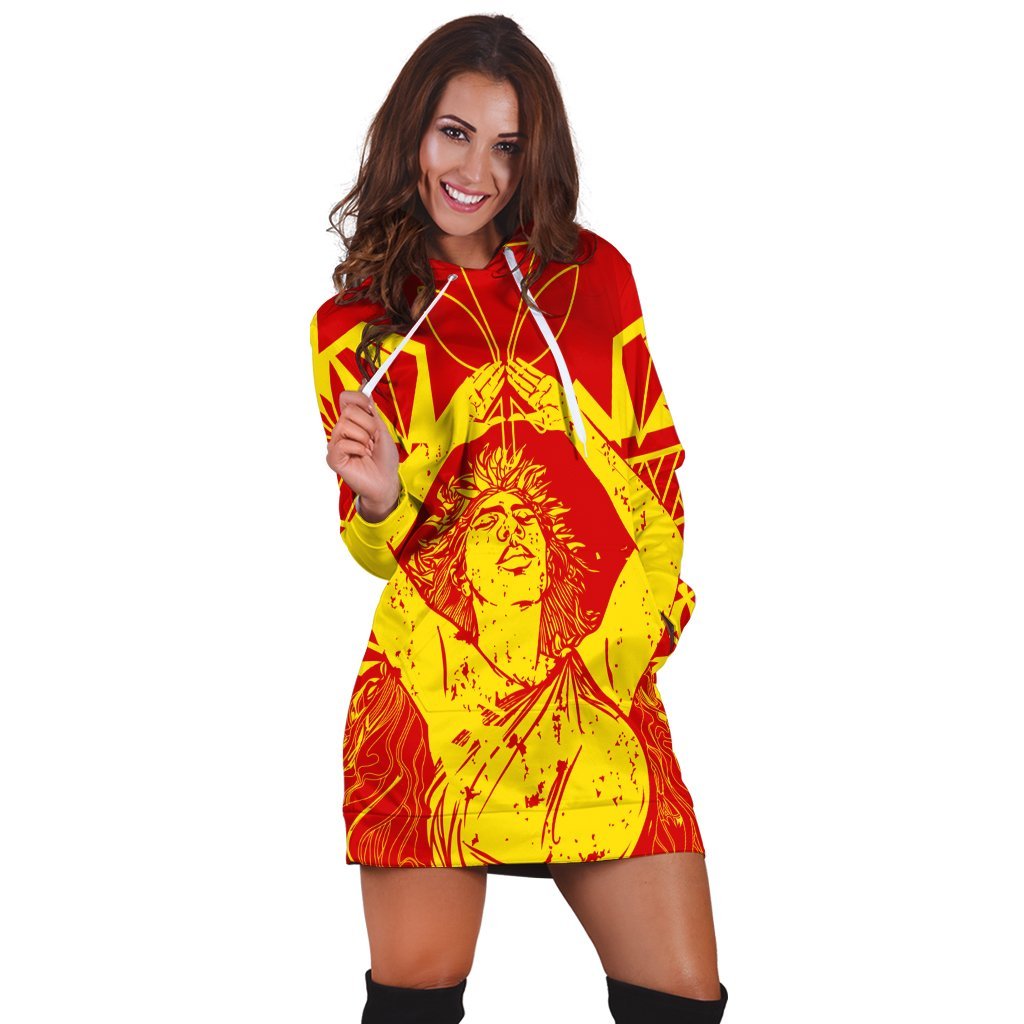 Hawaii Mauna Kea Pele Polynesian Hoodie Dress - AH - Polynesian Pride