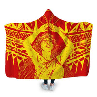 Hawaii Mauna Kea Pele Polynesian Hooded Blanket - AH Hooded Blanket White - Polynesian Pride