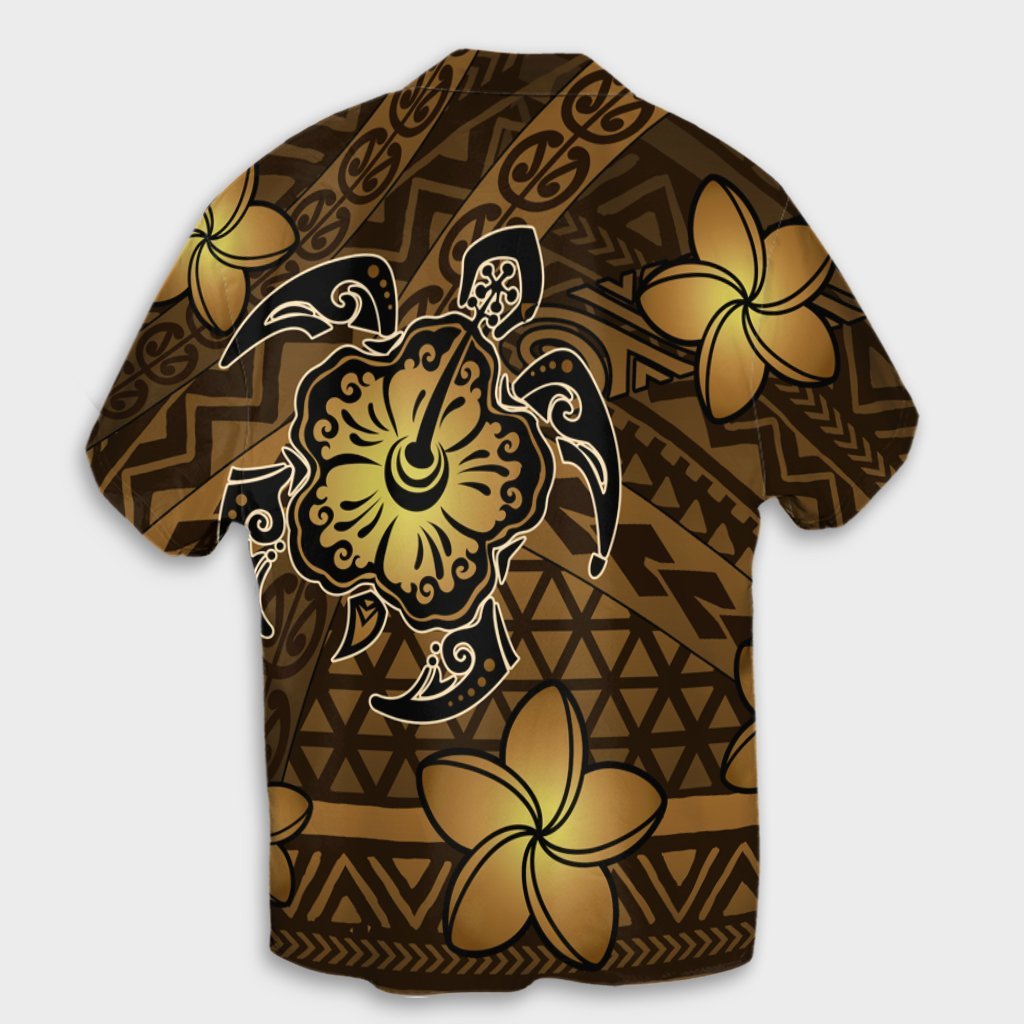 Hawaii Mix Polynesian Turtle Plumeria Hawaiian Shirt - AH - Nick Style - Brown - Polynesian Pride