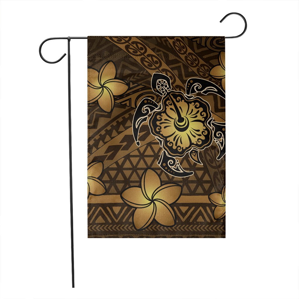 Hawaii Mix Polynesian Turtle Plumeria Flag - AH - Nick Style - Brown - Polynesian Pride