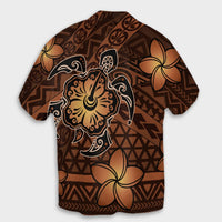 Hawaii Mix Polynesian Turtle Plumeria Hawaiian Shirt - AH - Nick Style - Orange - Polynesian Pride