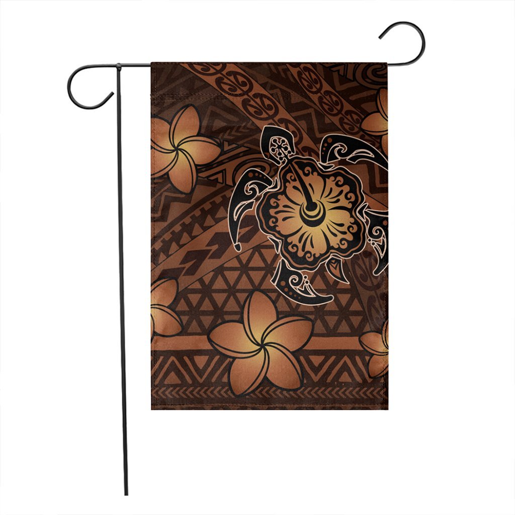 Hawaii Mix Polynesian Turtle Plumeria Flag - AH - Nick Style - Orange - Polynesian Pride