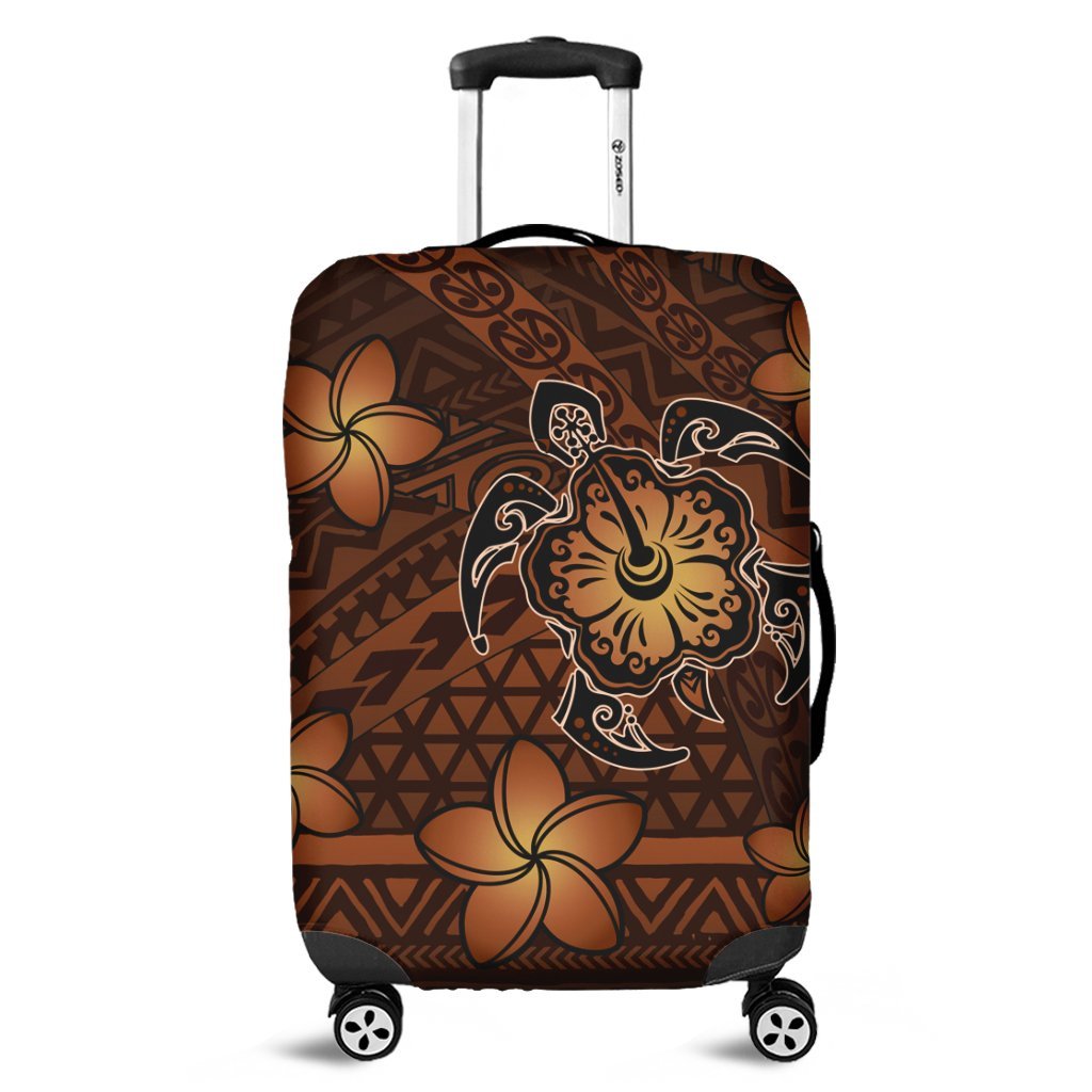 Hawaii Mix Polynesian Turtle Plumeria Luggage Covers - AH - Nick Style - Orange Black - Polynesian Pride