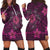 Hawaii Mix Polynesian Turtle Plumeria Hoodie Dress - AH - Nick Style - Pink Black - Polynesian Pride