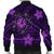 Hawaii Mix Polynesian Turtle Plumeria Bomber Jacket - AH - Nick Style - Purple - Polynesian Pride