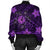 Hawaii Mix Polynesian Turtle Plumeria Bomber Jacket - AH - Nick Style - Purple - Polynesian Pride