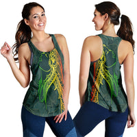 Hawaii Monstera Kalo Hula Girl Kanaka Maoli Racerback Tank - AH Black - Polynesian Pride