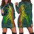 Hawaii Monstera Kalo Hula Girl Kanaka Maoli Hoodie Dress - AH Black - Polynesian Pride