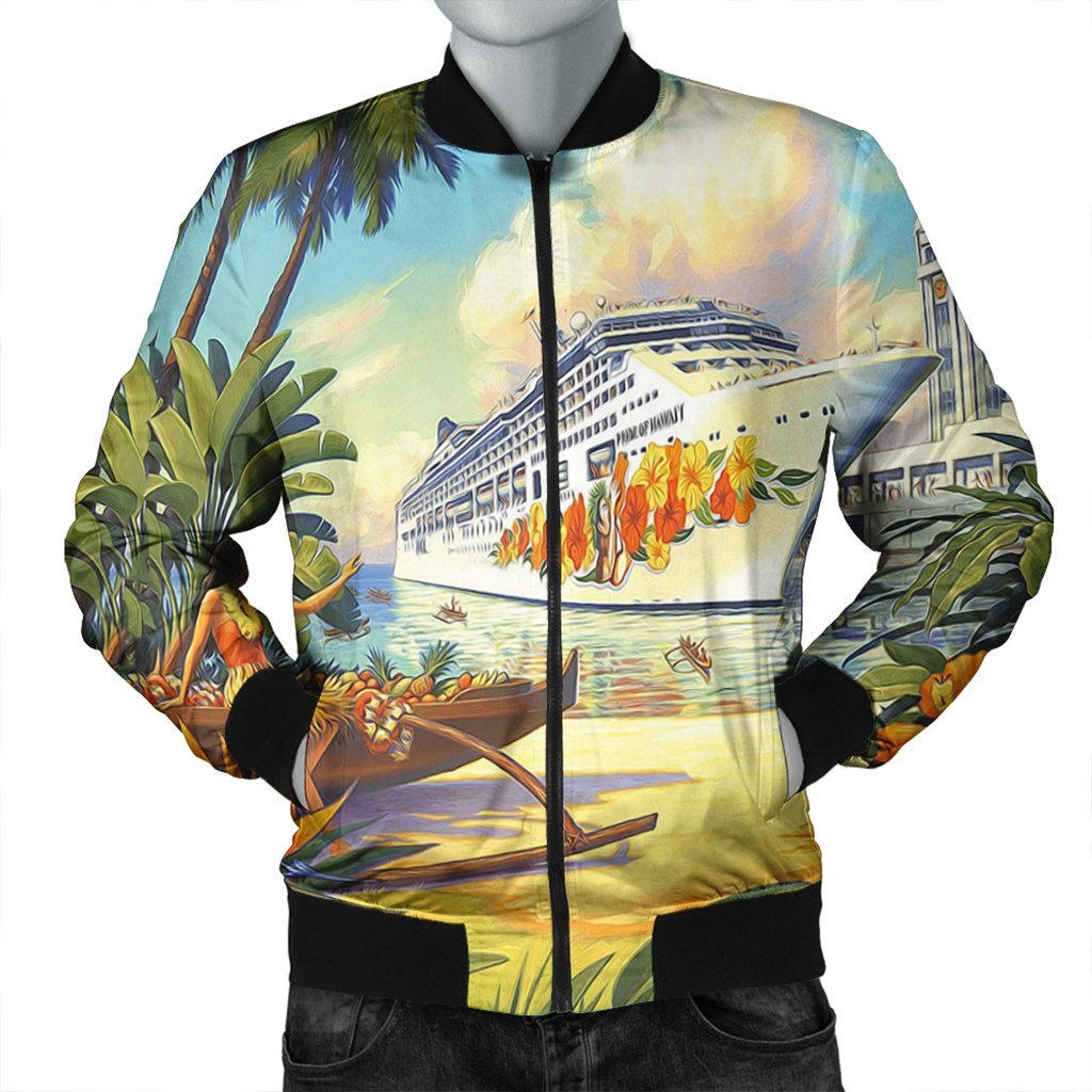 Hawaii Mordern Bomber Jacket - AH Black Unisex - Polynesian Pride