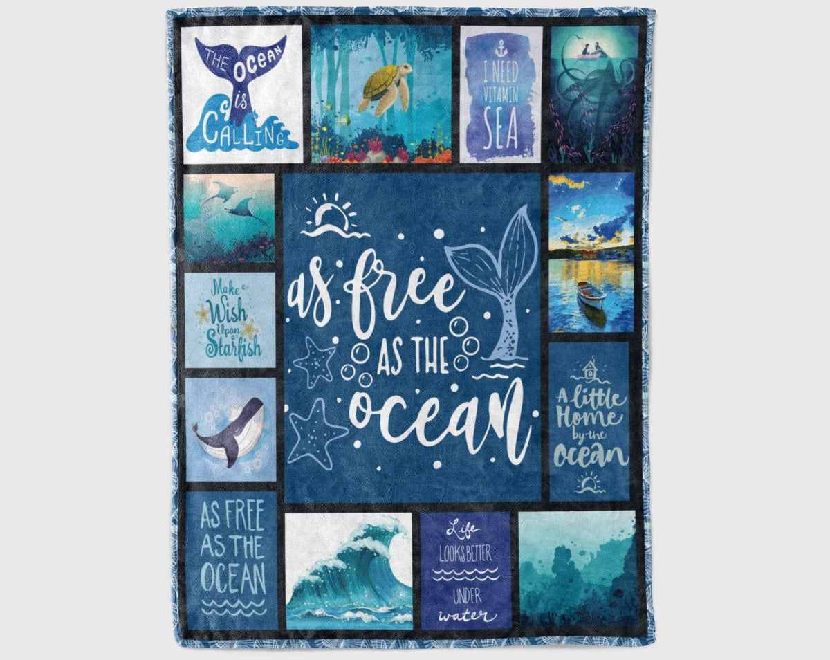 Hawaii Ocean Vintage Premium Blanket - AH White - Polynesian Pride