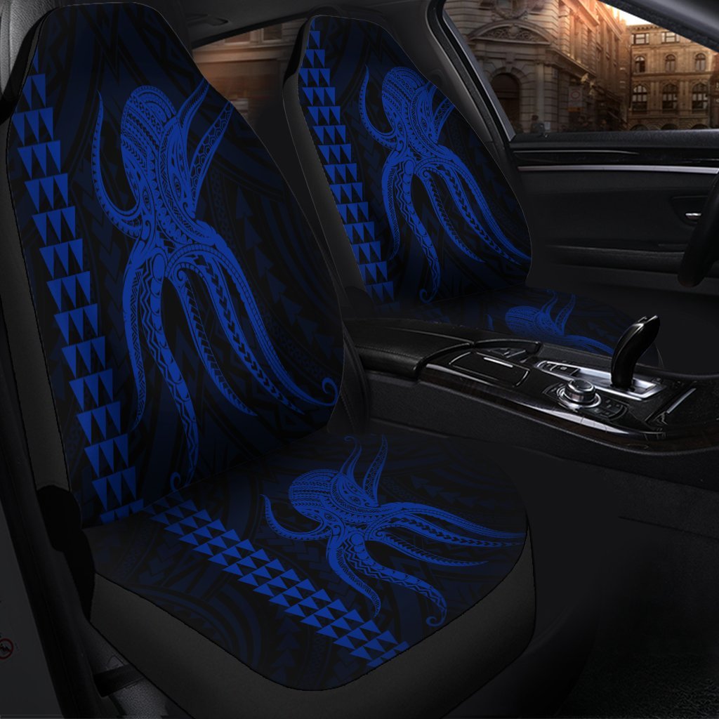 Hawaii Octopus KaKau Polynesian Car Seat Covers - Blue - AH - Polynesian Pride