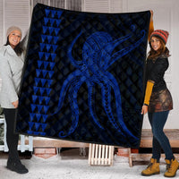 Hawaii Octopus KaKau Polynesian Premium Quilts - Blue - AH - Polynesian Pride