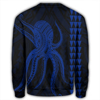 Hawaii Octopus KaKau Polynesian Sweatshirt - Blue - AH - Polynesian Pride