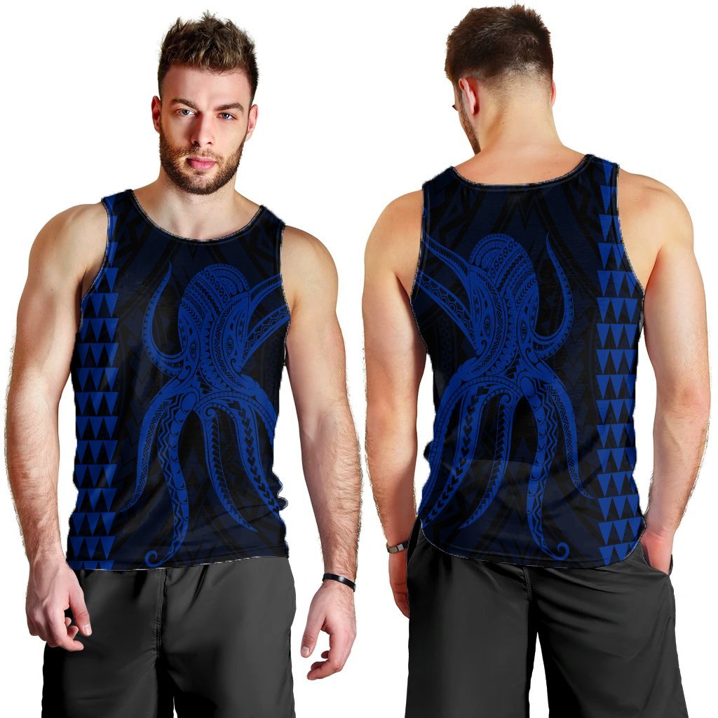 Hawaii Octopus KaKau Polynesian Tank Top - Blue - AH - Polynesian Pride